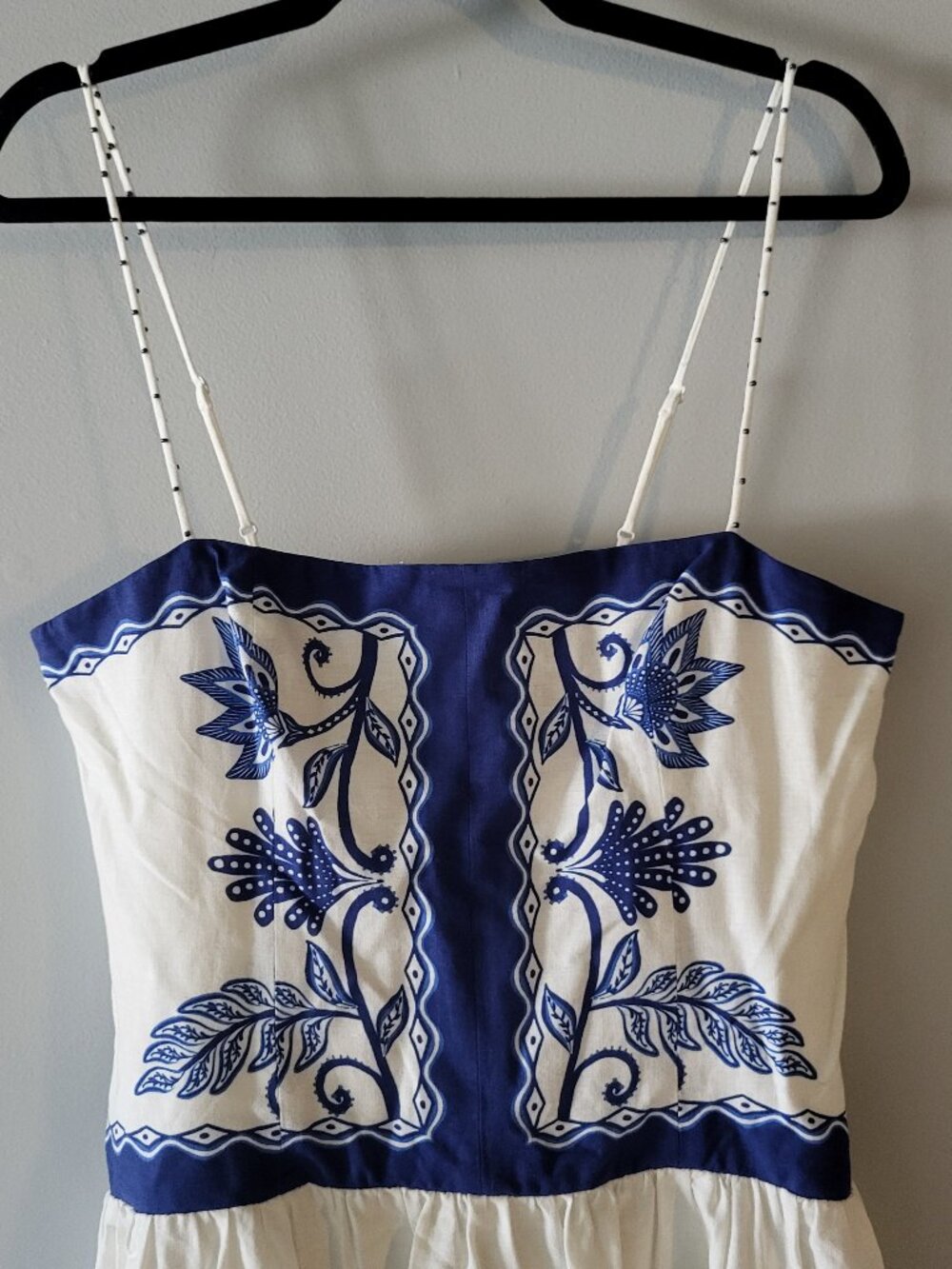 Farm Rio Off-White and Blue Floral Shell Garden Midi Dress Soze XL - Picture 7 of 12